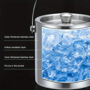 Insulated Stainless Steel Ice Bucket 1.6L 2L 3L for Wine Beer Champagne