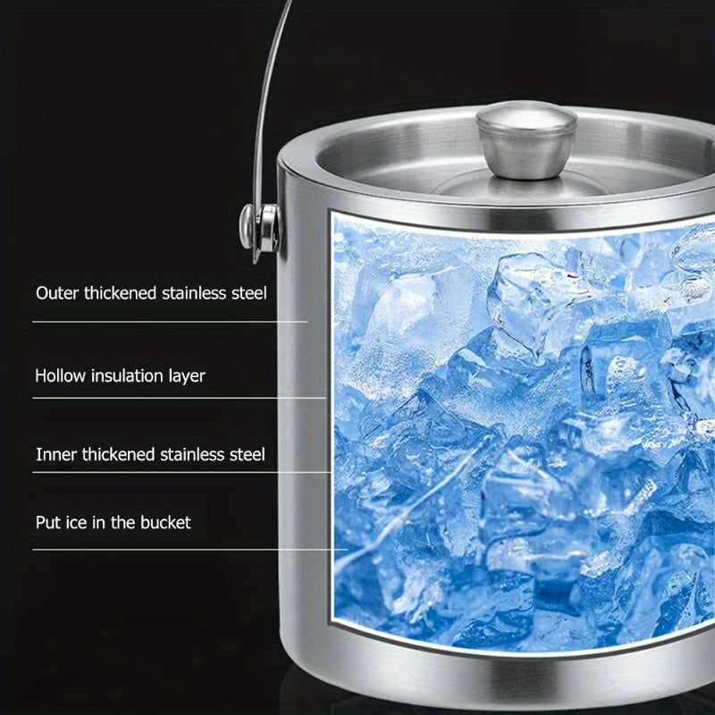 Insulated Stainless Steel Ice Bucket 1.6L 2L 3L for Wine Beer Champagne