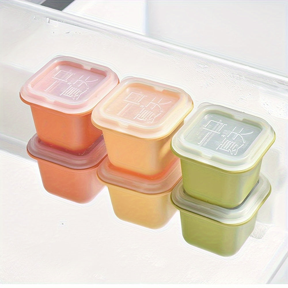 6pcs Colorful Silicone Ice Cube Trays with Lids for Freezer Durable Plastic