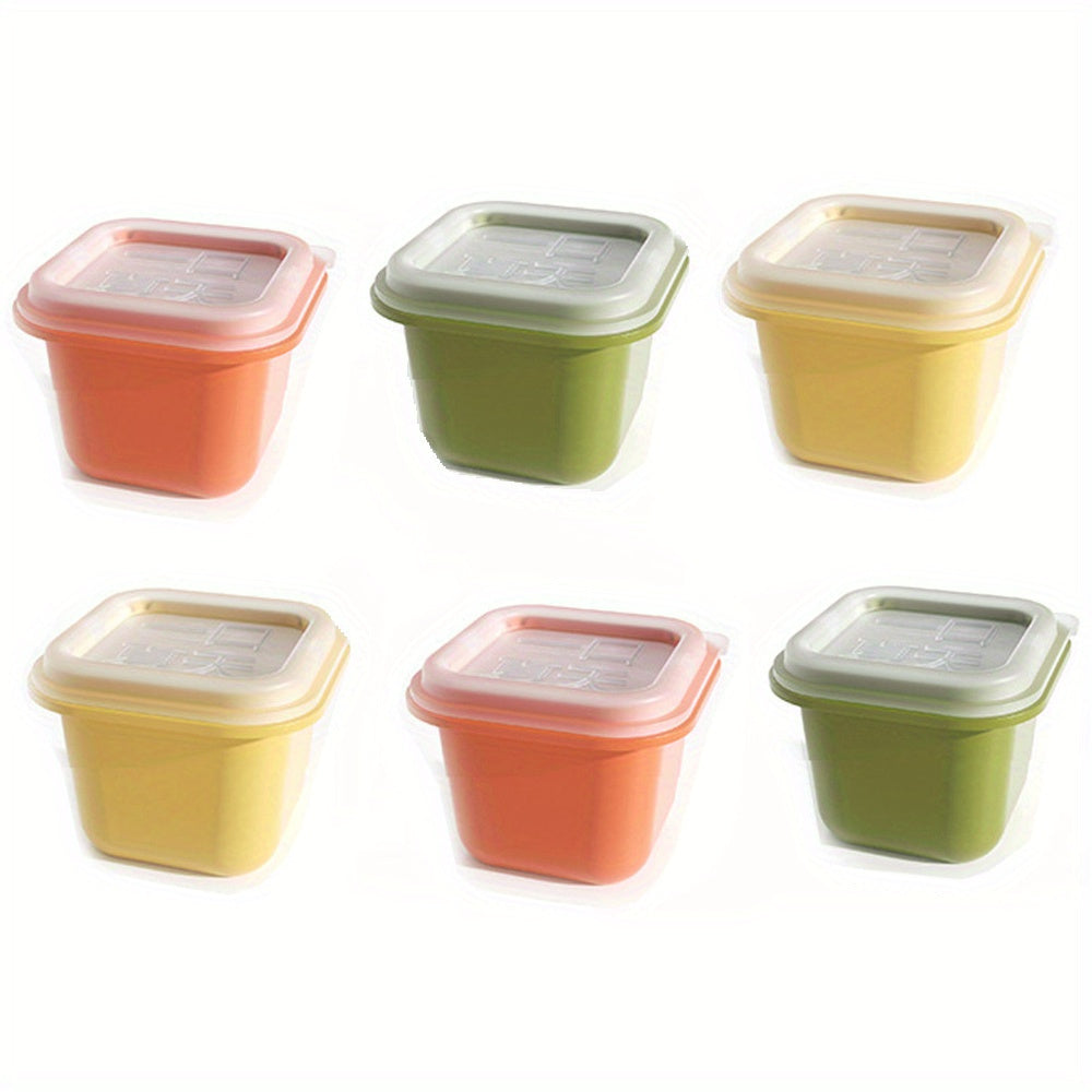6pcs Colorful Silicone Ice Cube Trays with Lids for Freezer Durable Plastic