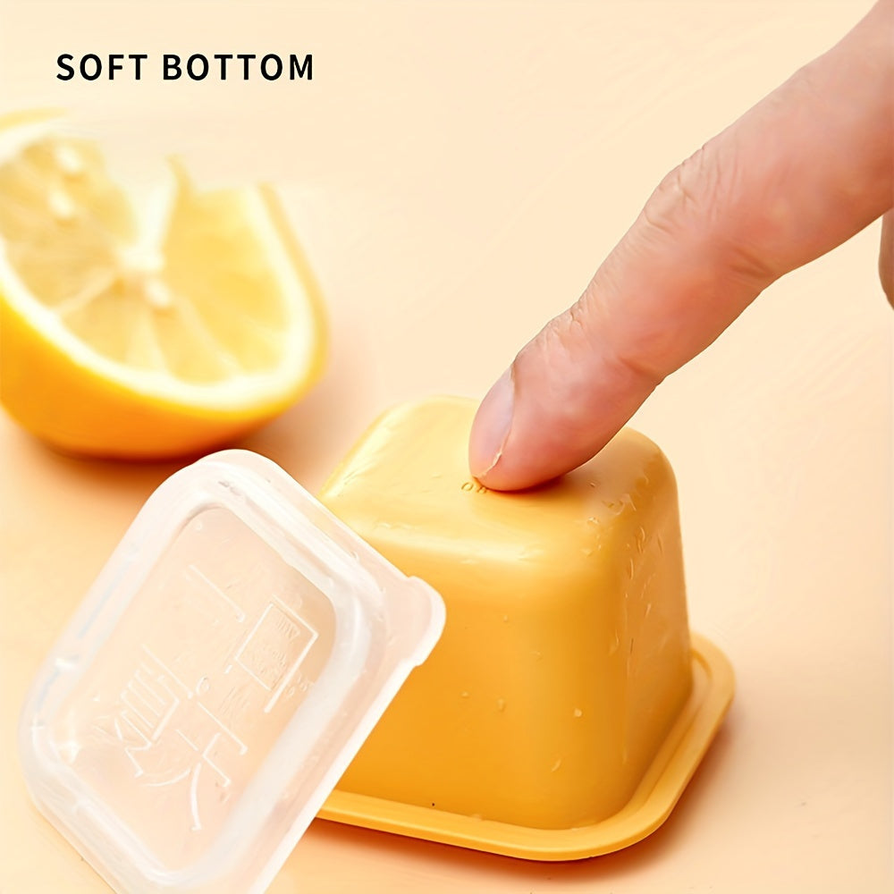 6pcs Colorful Silicone Ice Cube Trays with Lids for Freezer Durable Plastic