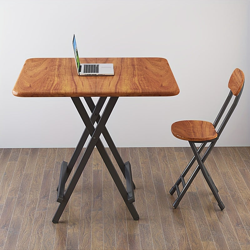 Ergonomic Folding Chair with Backrest for Home Office Outdoor Dark Brown