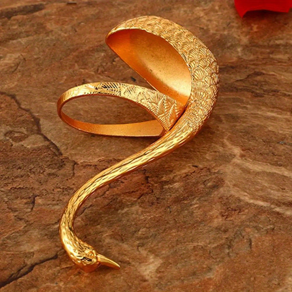 Swan Spoon Holder Set with 6 Golden Stainless Steel Coffee Spoons for Tableware