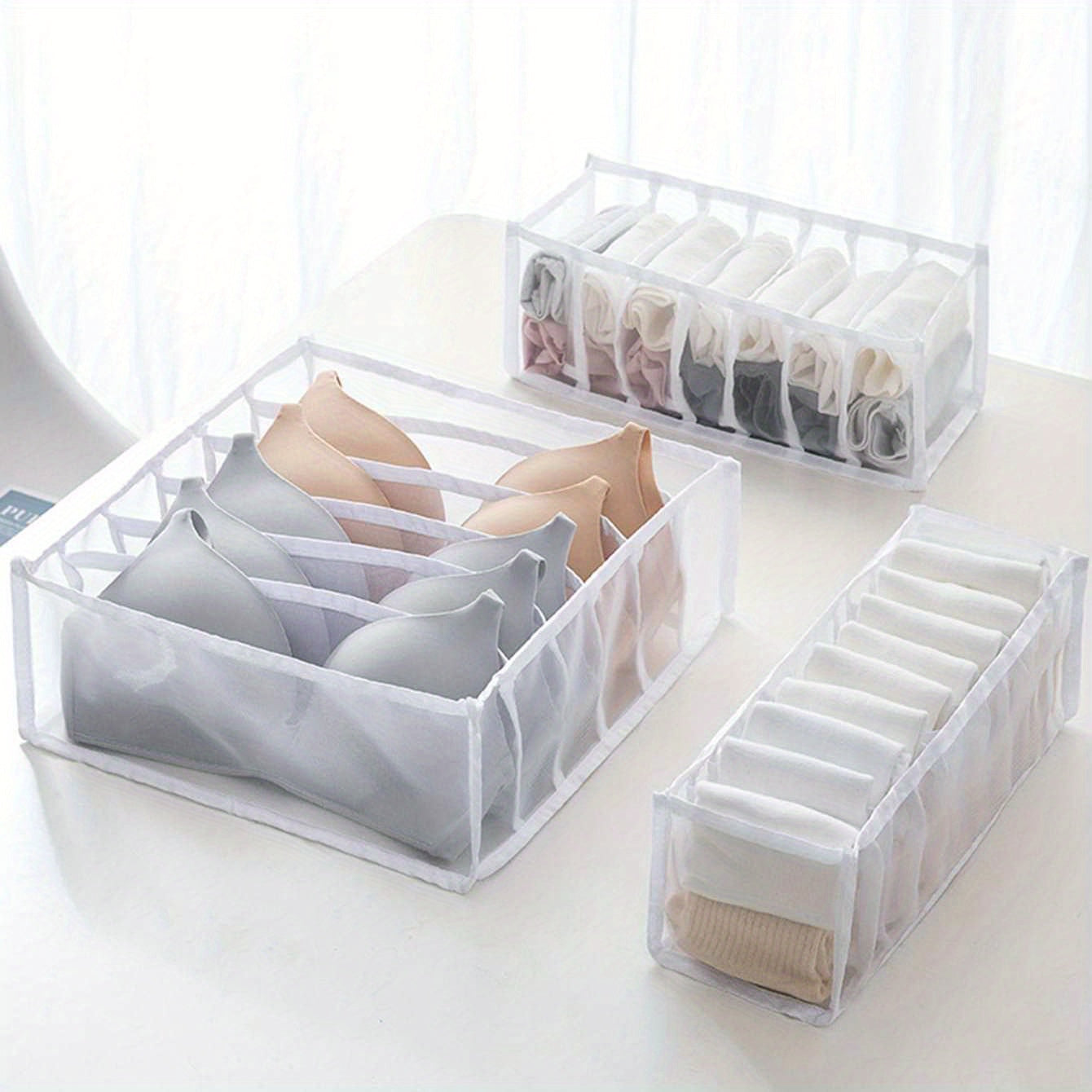 3Pcs Enclosed Car Underwear Storage Organizer Sock Drawer Wardrobe Compartments