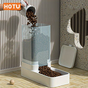 Itom va mushuklar uchun avtomatik hayvonlar uchun ovqatlantiruvchi va suv berish moslamasi to'plami, zamonaviy va chiroyli dizayn