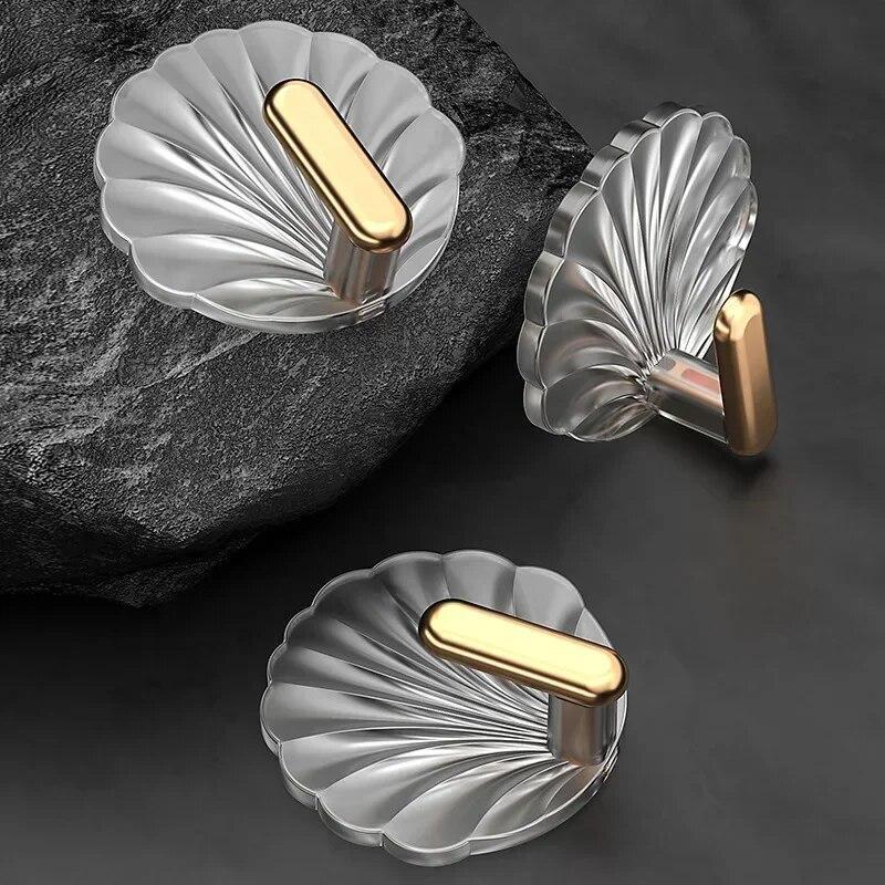 Juego de 4 ganchos de pared impermeables sin taladro con adhesivo fuerte para cocina, baño y dormitorio