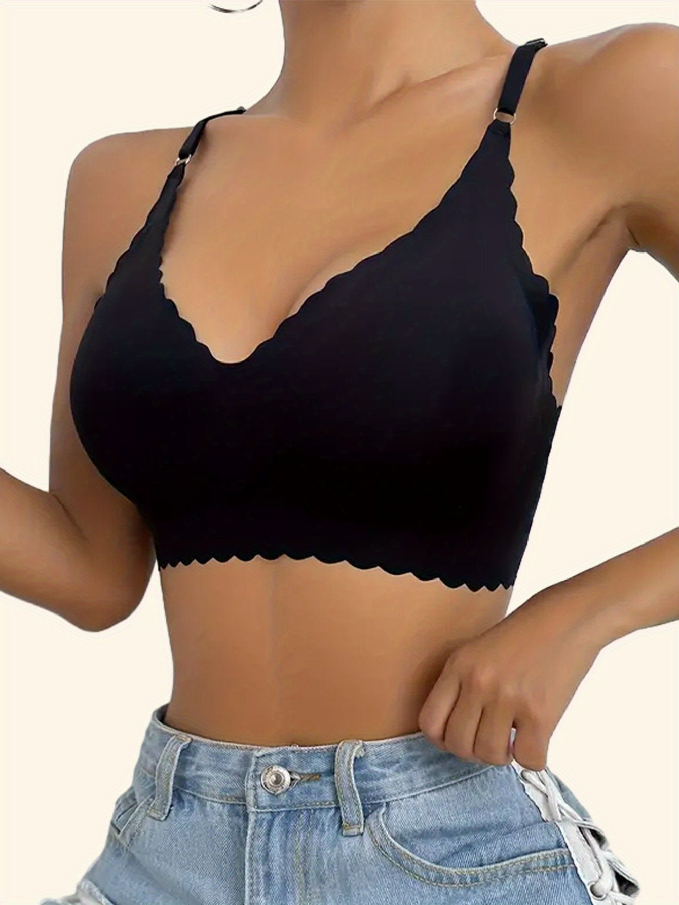 Women's Wireless Seamless Yoga Bra in Black and Brown Breathable Removable Pads