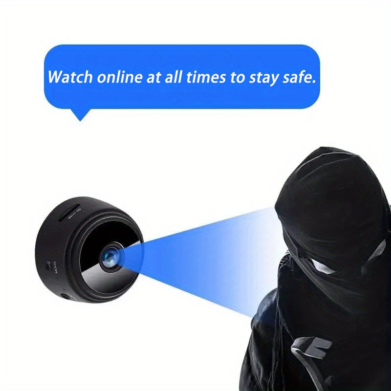 TERUHAL Wireless Mini Surveillance Camera 480p HD Zoom Lens, Avtomatik Fokus, Wi-Fi, Mobil Ilova Boshqaruvi, Ichki/Tashqi, Qayta Zaryadlanadigan Batareya, USB quvvatlanishi, Avtomatik Ekspozitsiya, Uy Xavfsizligi