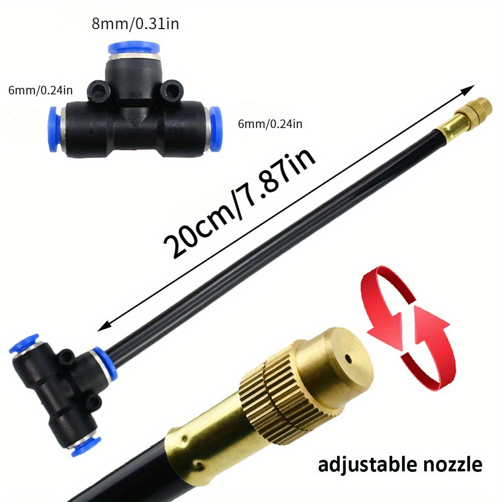 Misli nozul va aylanadigan misli purkash boshli bilan misli sug‘orish to‘plami, bog‘, balkon, yomg‘ir o‘rmoni uchun