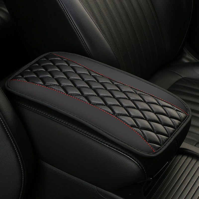 Car Armrest Cover Non-Slip Quilted Cushion Protector Center Console Accessories
