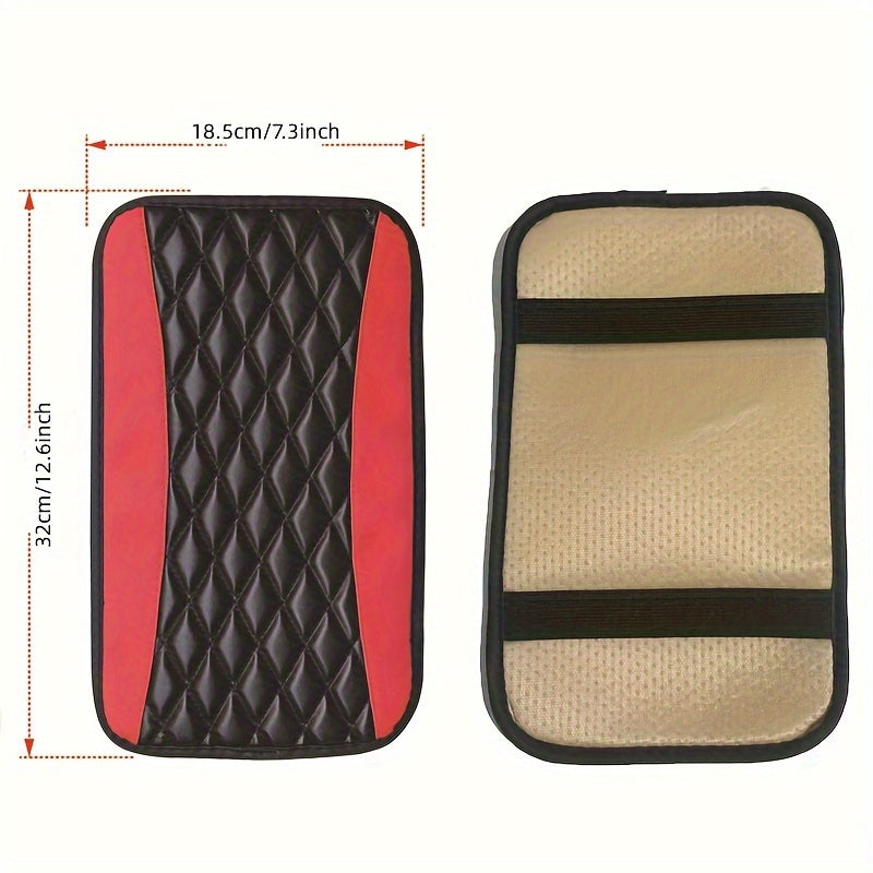 Car Armrest Cover Non-Slip Quilted Cushion Protector Center Console Accessories