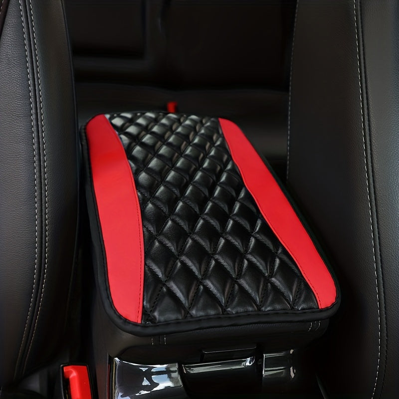 Car Armrest Cover Non-Slip Quilted Cushion Protector Center Console Accessories