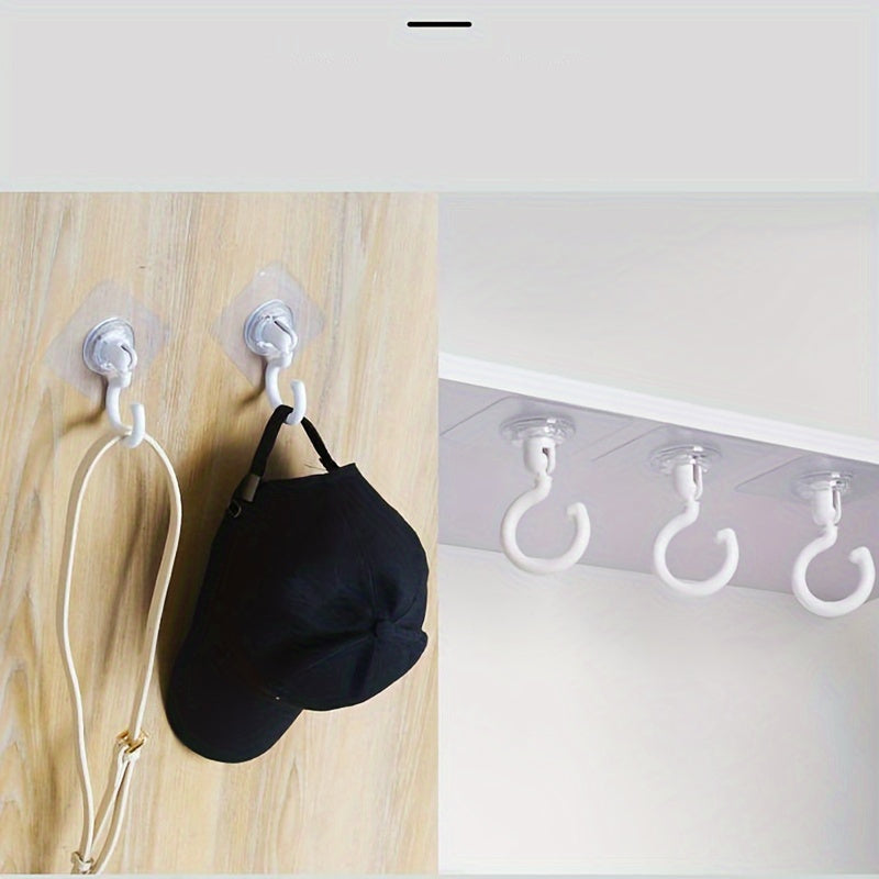 Ceiling Hooks Pack of 2 No Drilling Slip-Resistant Plastic 360 Degree Swivel