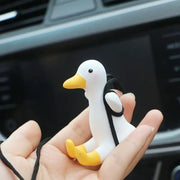 Unisex Car Ornament PC Material Cute Duck Design Rearview Mirror Hanging