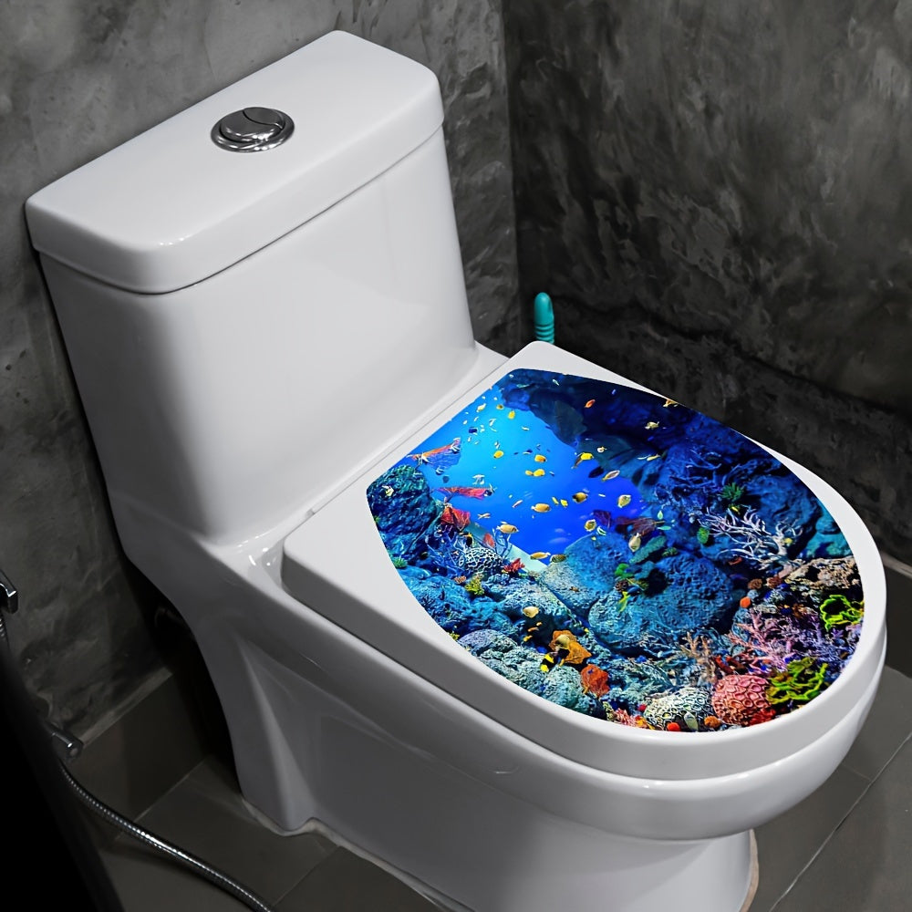 Toilet Lid Decal Self-Adhesive Bathroom Wall Sticker Ceramic Surface Decor