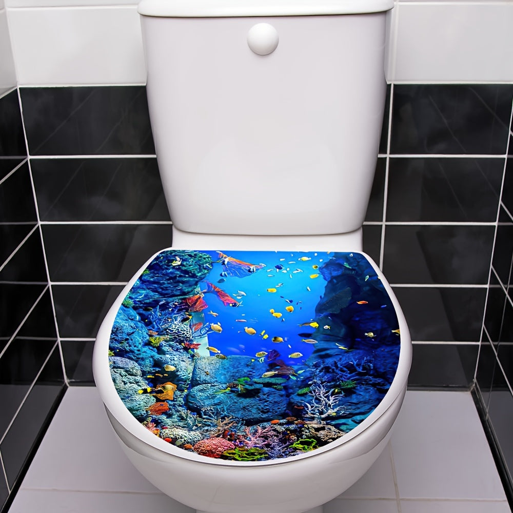 Toilet Lid Decal Self-Adhesive Bathroom Wall Sticker Ceramic Surface Decor