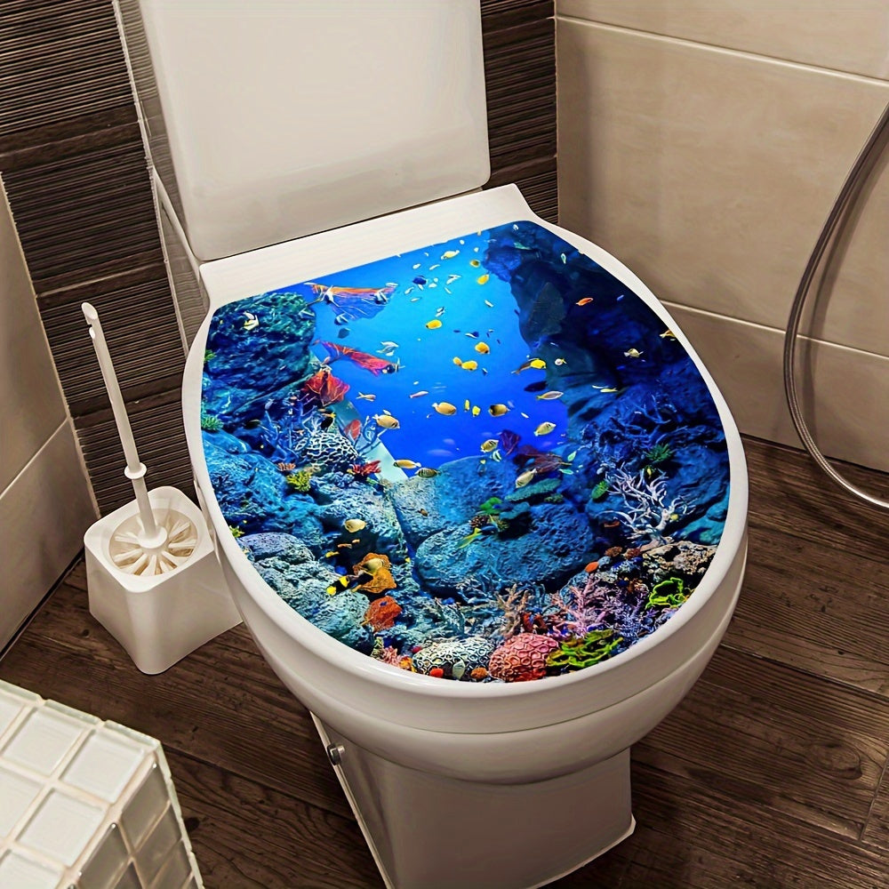Toilet Lid Decal Self-Adhesive Bathroom Wall Sticker Ceramic Surface Decor