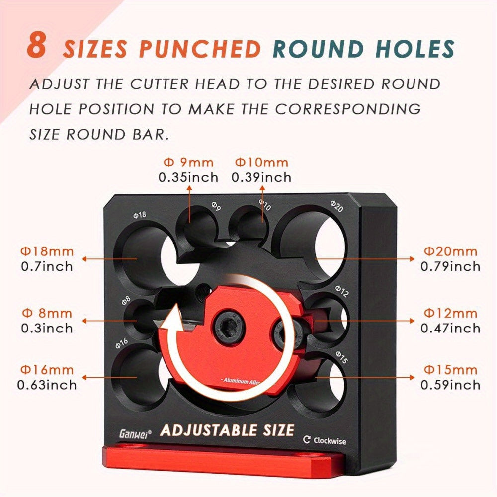 Aluminum Dowel Maker Jig Kit for Woodworking 8-20mm Adjustable Manual Tool