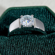 Sterling Silver Moissanite Engagement Ring 1ct Solitaire Wedding Band for Women
