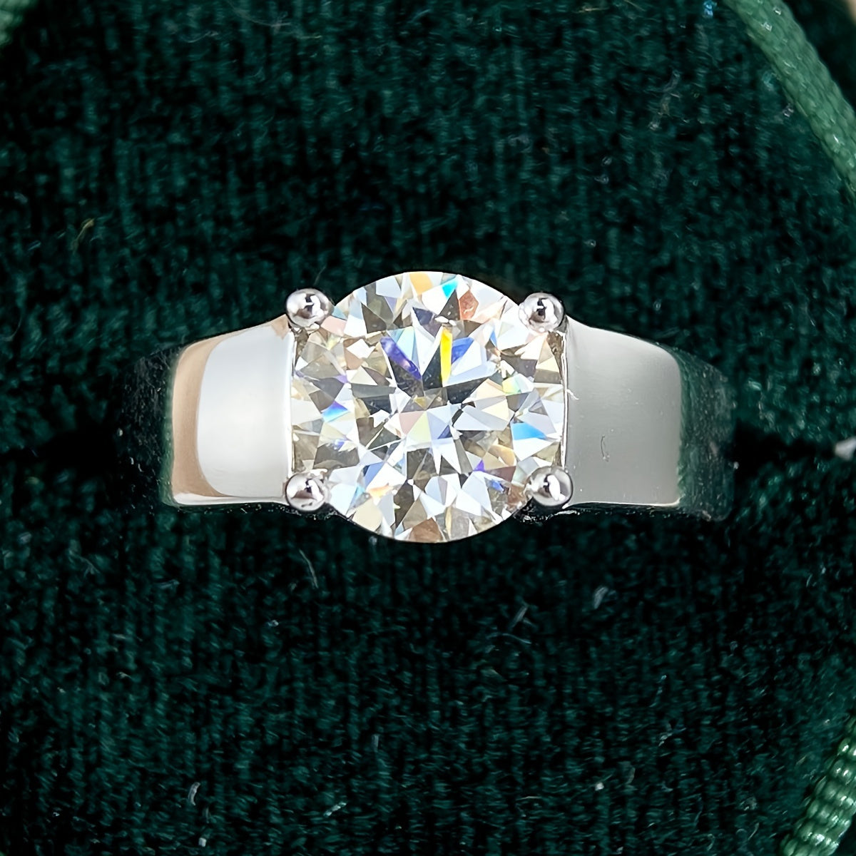 Sterling Silver Moissanite Engagement Ring 1ct Solitaire Wedding Band for Women