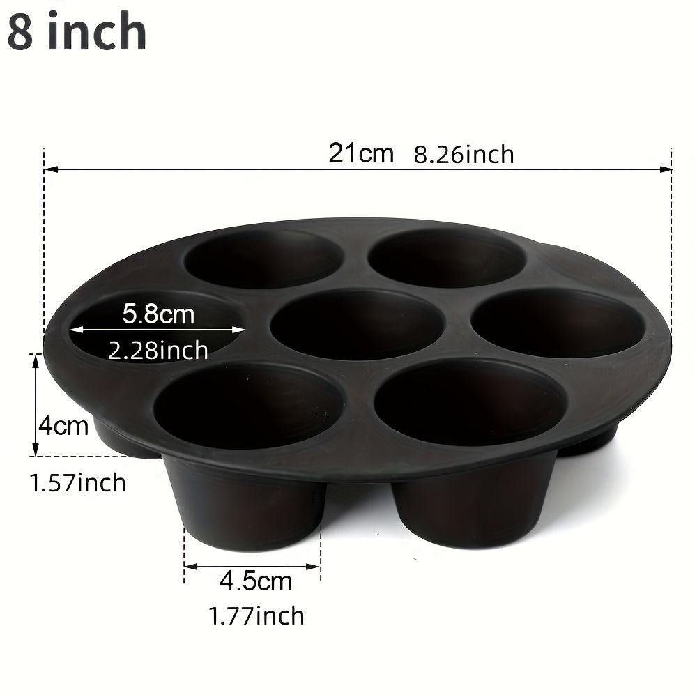 Silicone Muffin Mold 7 Cups Nonstick Cupcake Pan for Air Fryer Microwave Oven