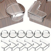 12 Transparent Silicone Corner Guards with Strong Adhesive for Furniture Edges L-Shaped and Round