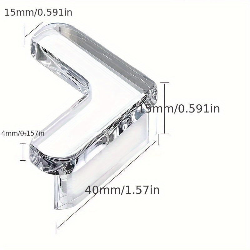 12 Transparent Silicone Corner Guards with Strong Adhesive for Furniture Edges L-Shaped and Round