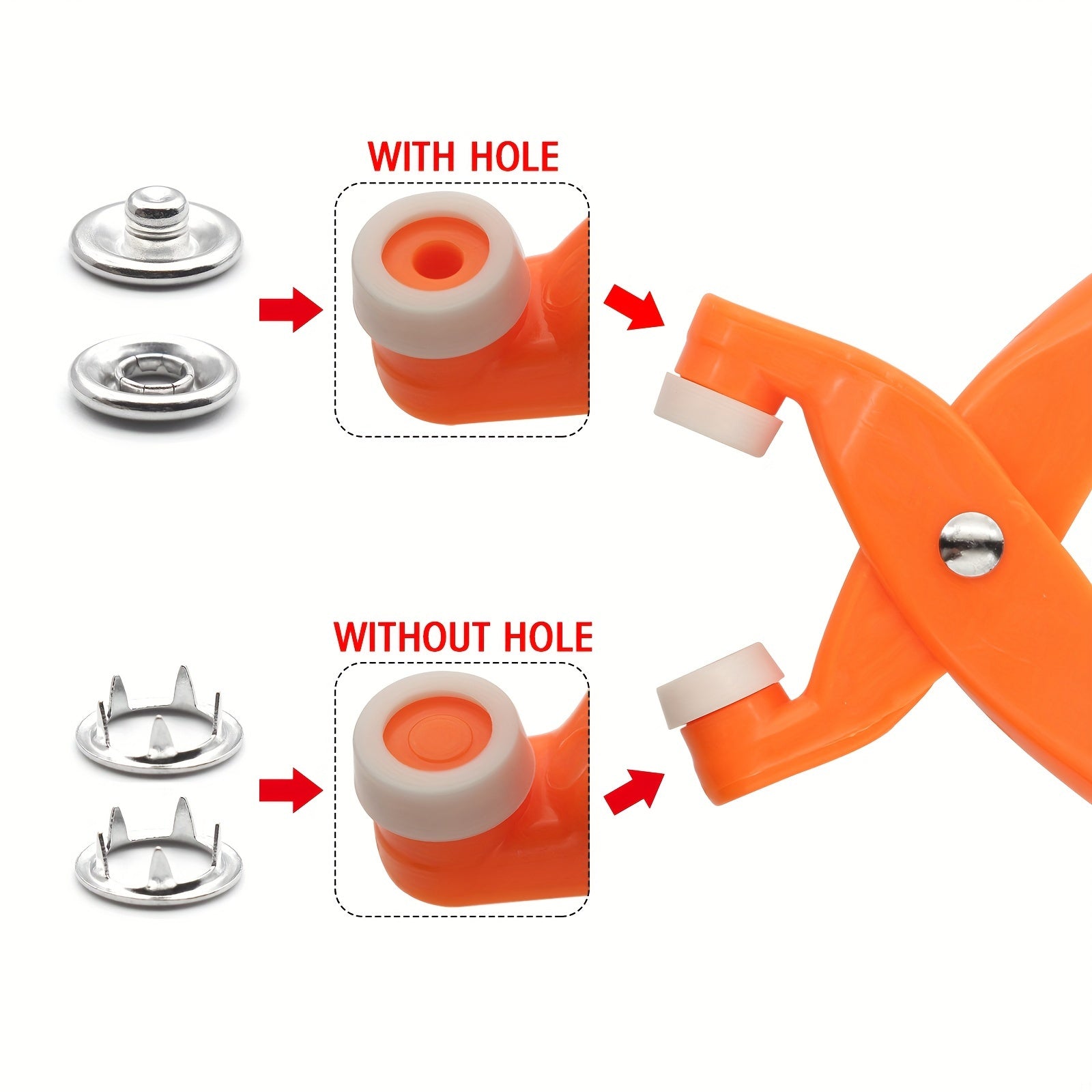 Kit de reparación de botones para costura y tejido con herramienta de instalación gris oscuro