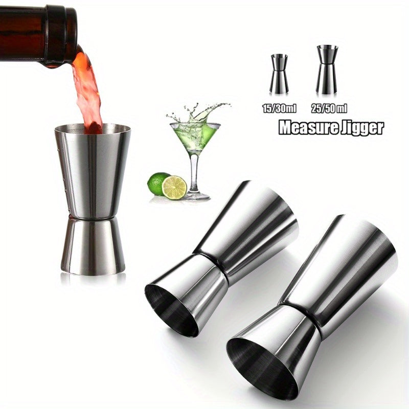 Juego de tazas medidoras de acero inoxidable con coctelera y jigger para cocina