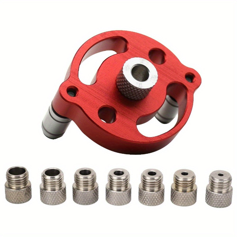 Self-Centering Woodworking Dowel Jig Aluminum Hand Drill Guide for Precise Holes