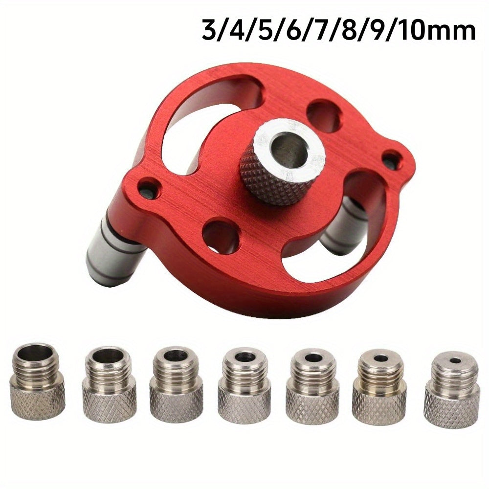 Self-Centering Woodworking Dowel Jig Aluminum Hand Drill Guide for Precise Holes