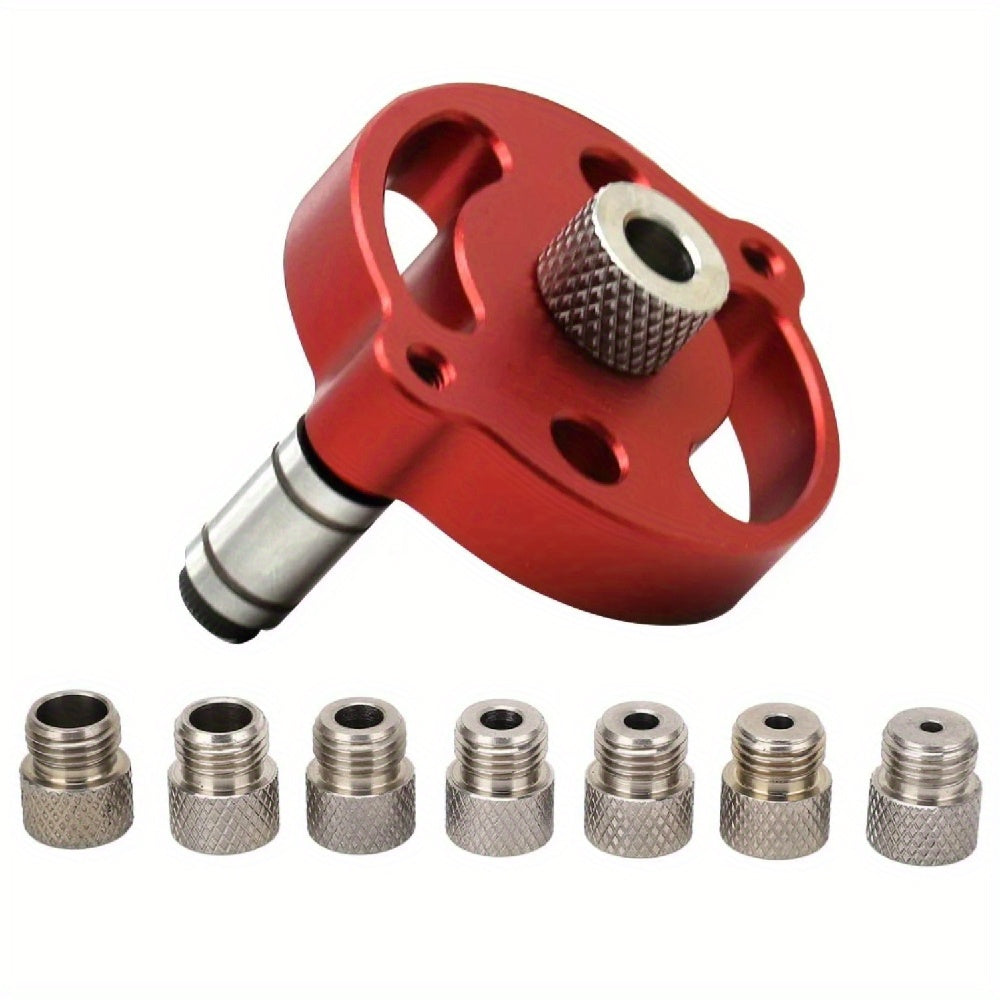 Self-Centering Woodworking Dowel Jig Aluminum Hand Drill Guide for Precise Holes