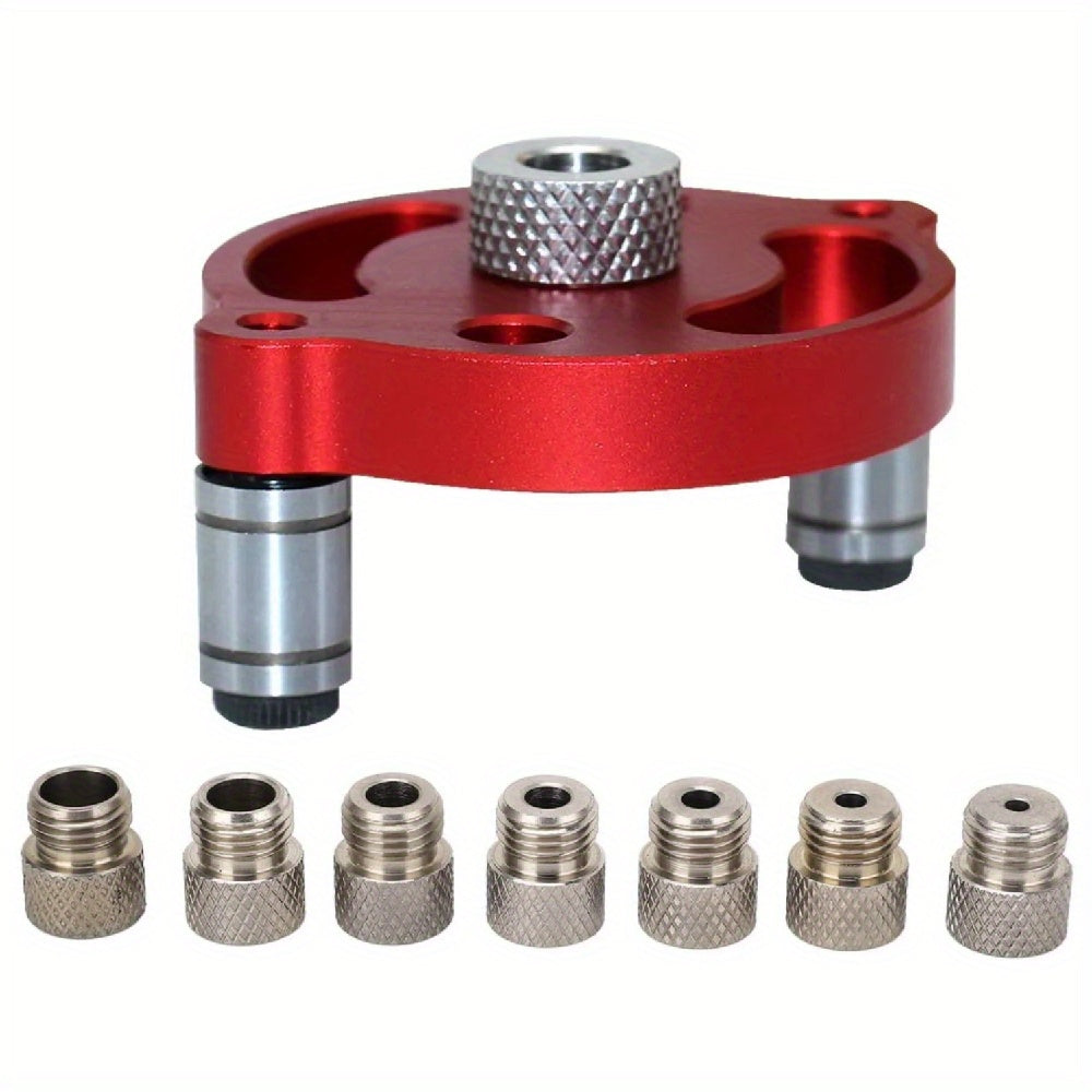 Self-Centering Woodworking Dowel Jig Aluminum Hand Drill Guide for Precise Holes