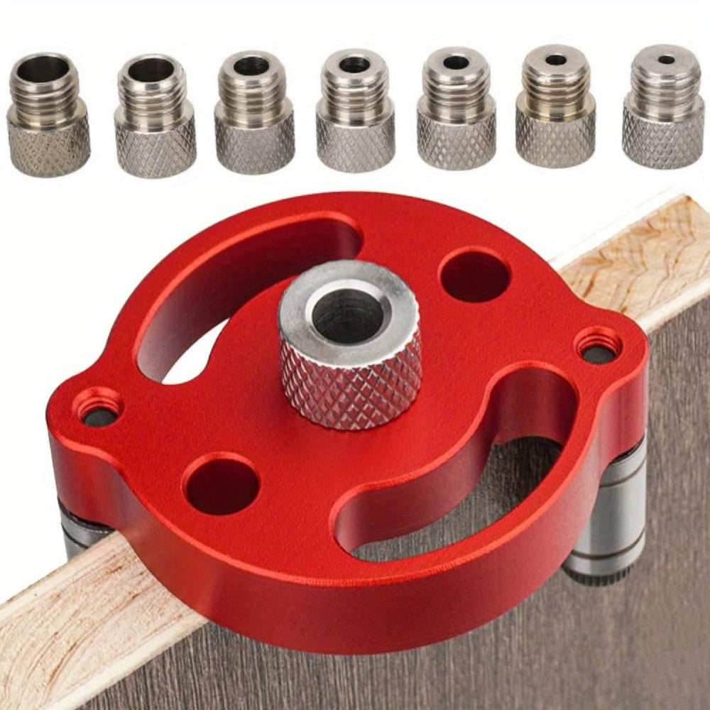 Self-Centering Woodworking Dowel Jig Aluminum Hand Drill Guide for Precise Holes