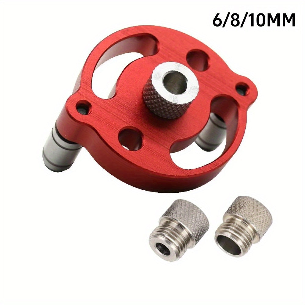 Self-Centering Woodworking Dowel Jig Aluminum Hand Drill Guide for Precise Holes