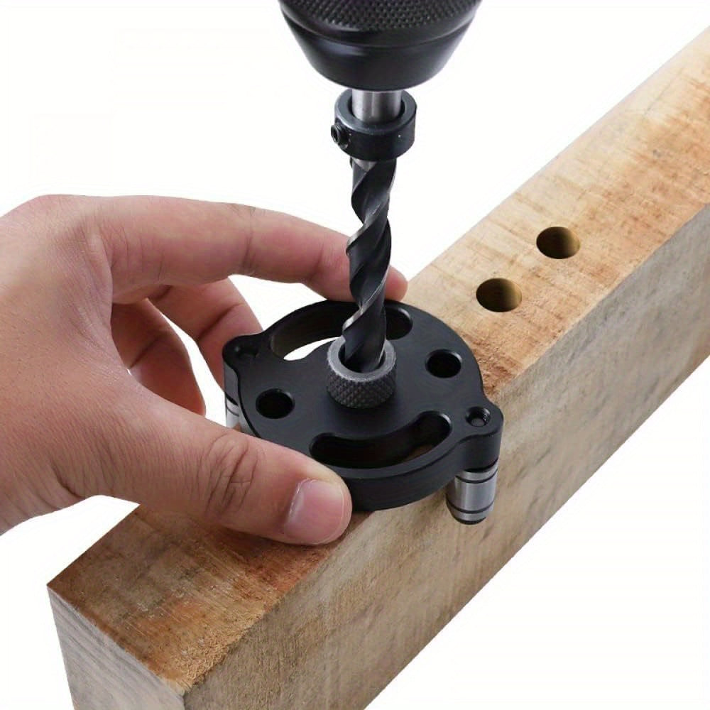 Self-Centering Woodworking Dowel Jig Aluminum Hand Drill Guide for Precise Holes