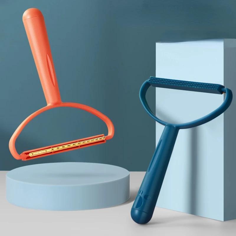 Dual-Purpose Hair Scraper and Lint Remover Pet Hair Brush Fabric Shaver with Ergonomic Handle