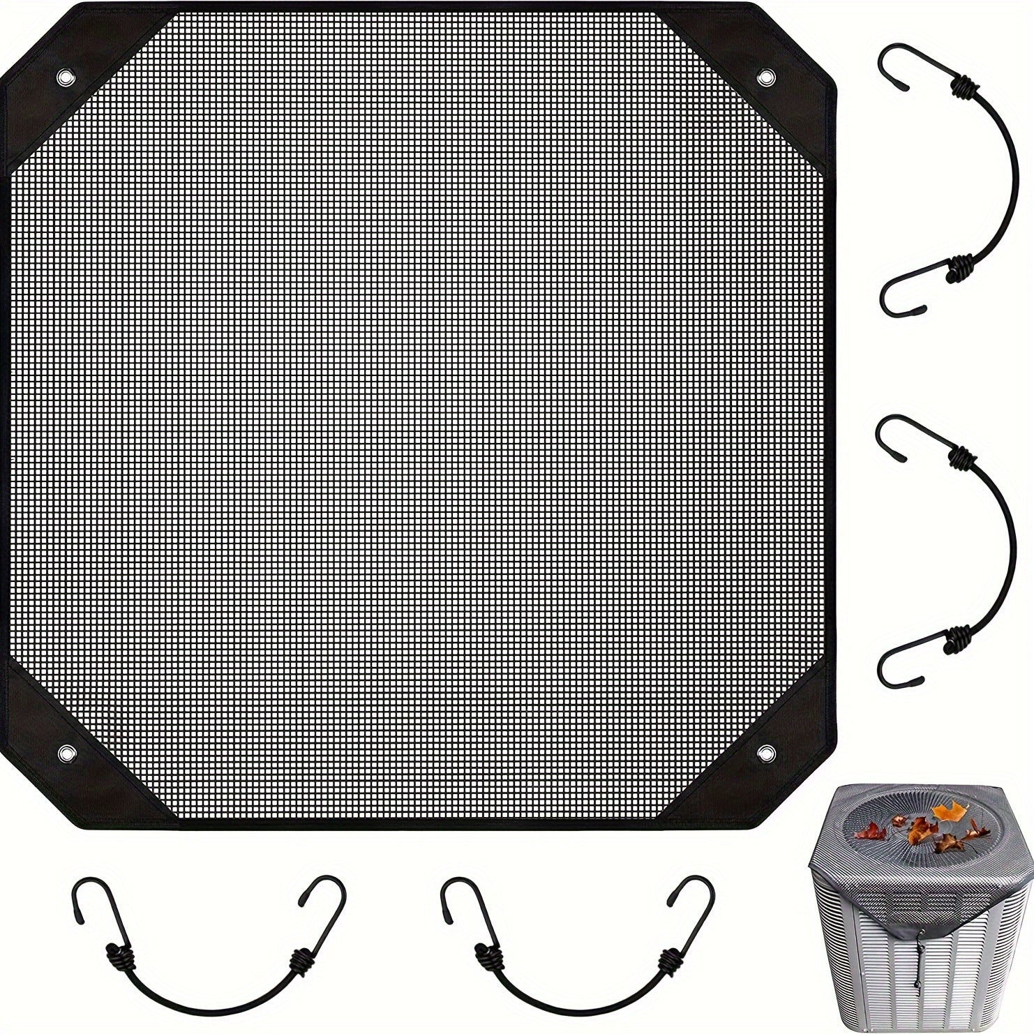 Outdoor Air Conditioner Cover 65.99cm Square Windproof Dustproof Cold Weather