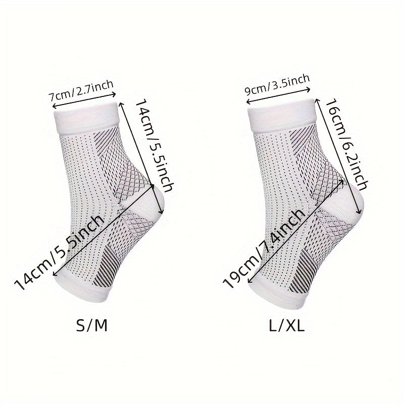 2 Pack Unisex Compression Socks with Ankle Brace Breathable Mesh