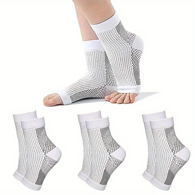 2 Pack Unisex Compression Socks with Ankle Brace Breathable Mesh