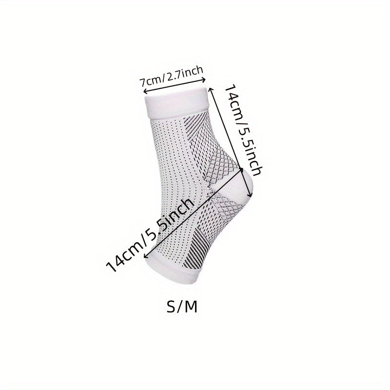 2 Pack Unisex Compression Socks with Ankle Brace Breathable Mesh