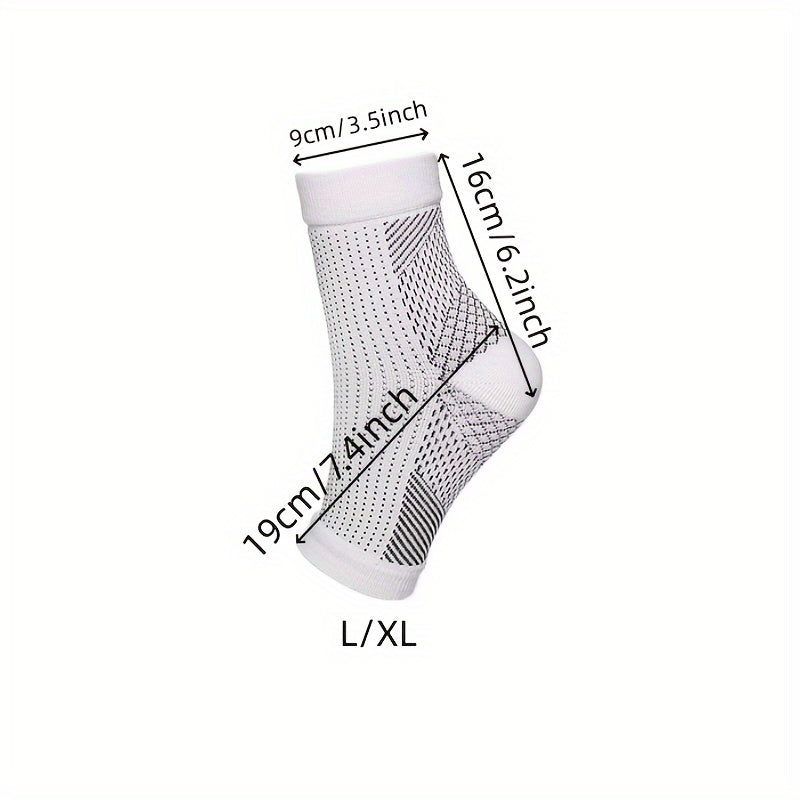 2 Pack Unisex Compression Socks with Ankle Brace Breathable Mesh