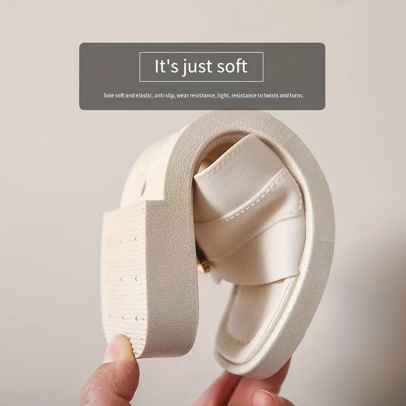 Women's Slide Sandals with Buckle Strap, Open Toe, Lightweight PVC