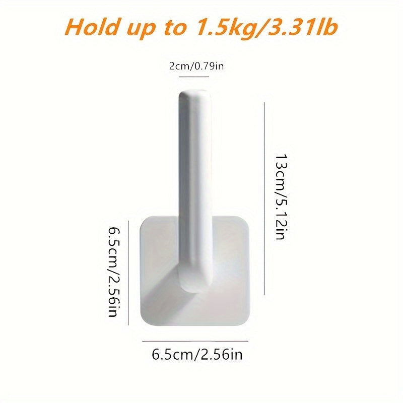 Waterproof Wall-Mounted Tissue Holder with L-Shaped Hook, Durable Plastic