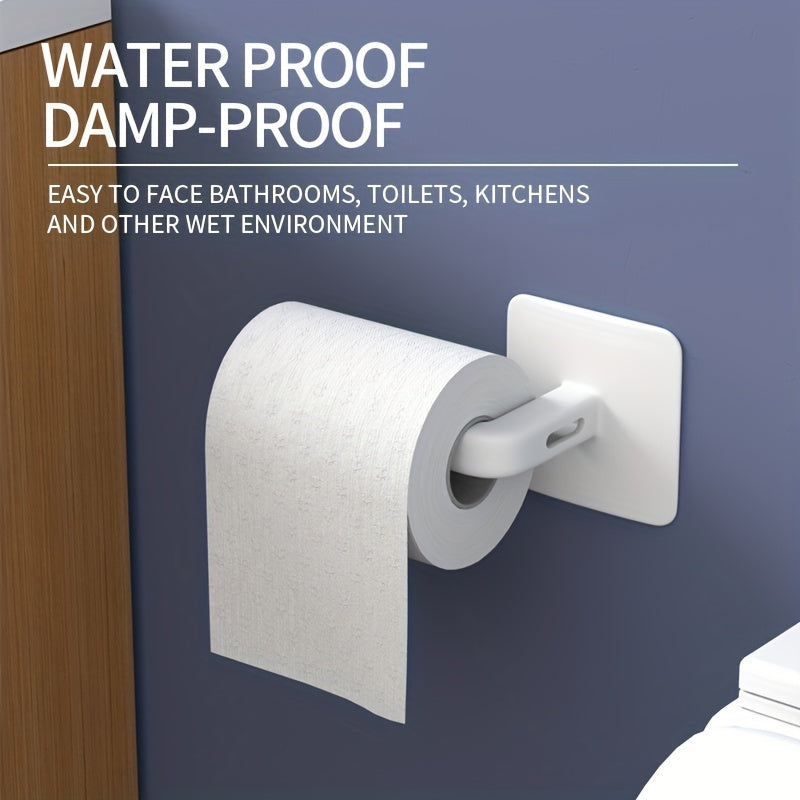 Waterproof Wall-Mounted Tissue Holder with L-Shaped Hook, Durable Plastic