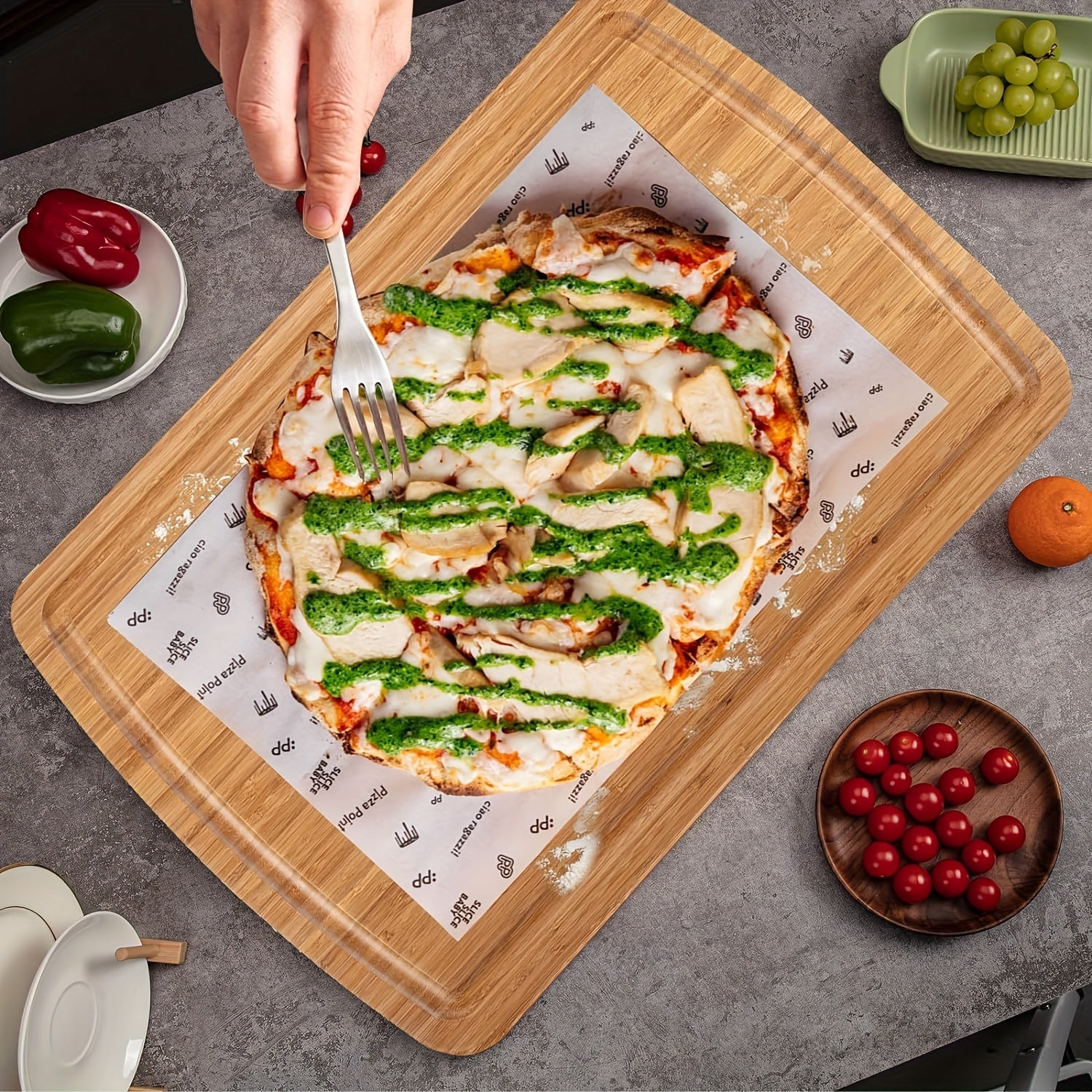 Bamboo Cutting Board for Meat Cheese Vegetables Food Safe Kitchen Tool