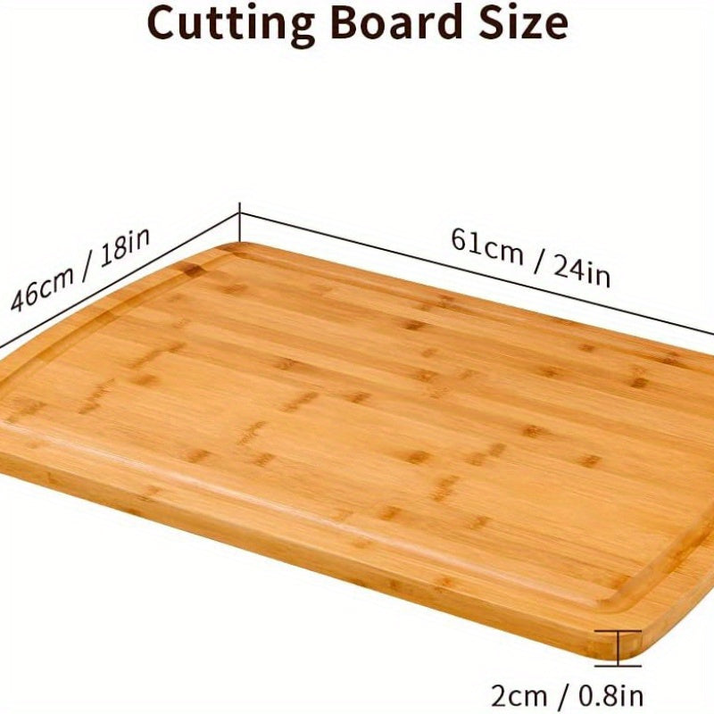 Bamboo Cutting Board for Meat Cheese Vegetables Food Safe Kitchen Tool