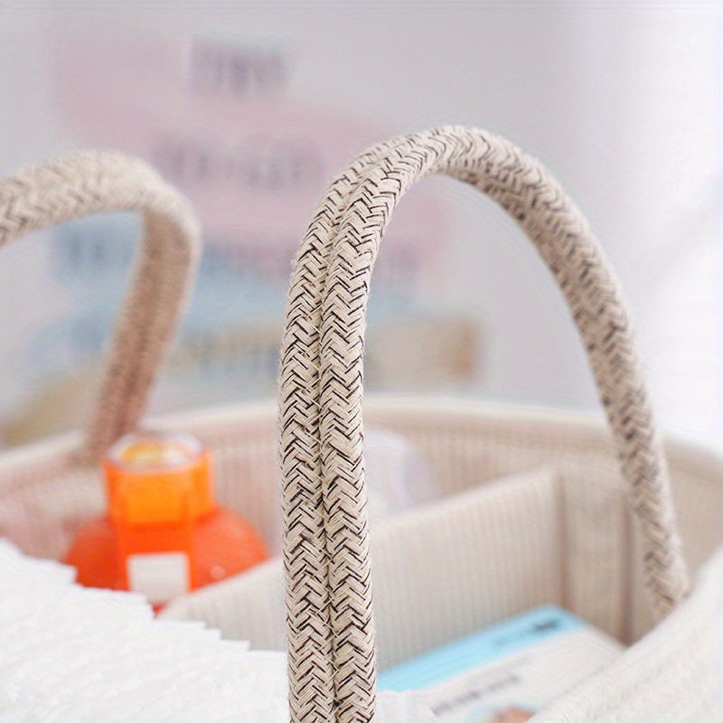 Европейская стильная плетеная корзина для хранения с окном для просмотра, идеально подходит для организации подгузников, игрушек и домашних принадлежностей. Портативный и универсальный дизайн для нужд организации дома.