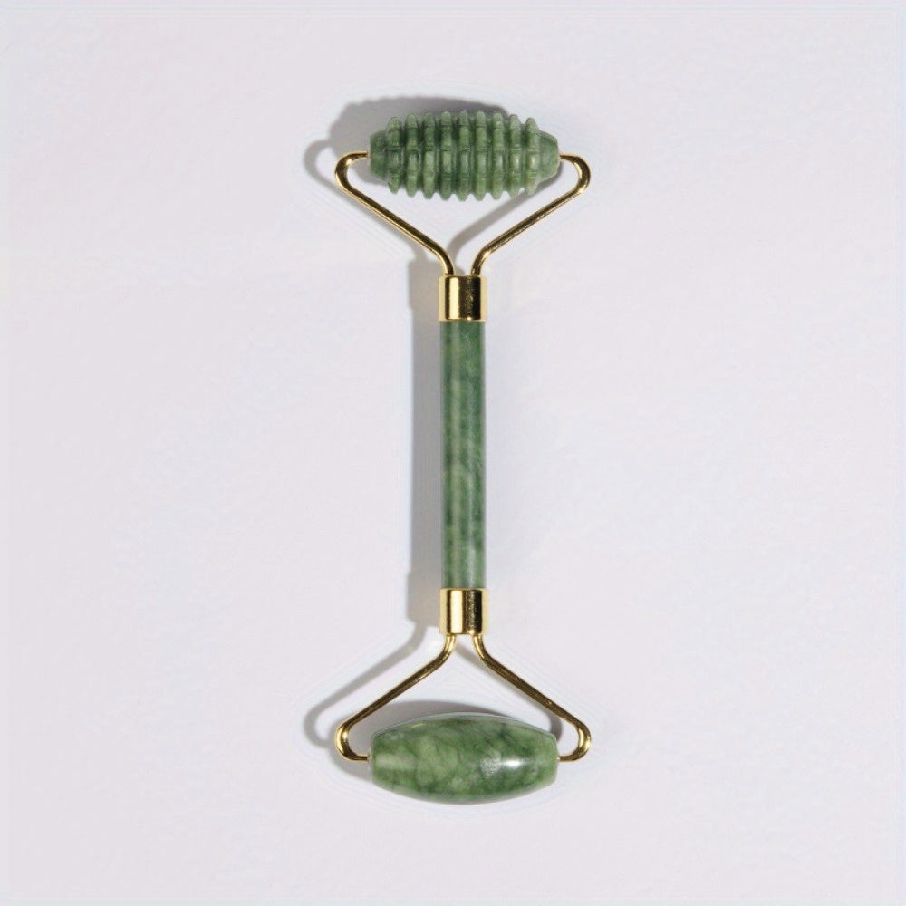 Jade Facial Massage Set with Roller Scraping Board and Stick Uncharged Natural Jade Beauty Tool