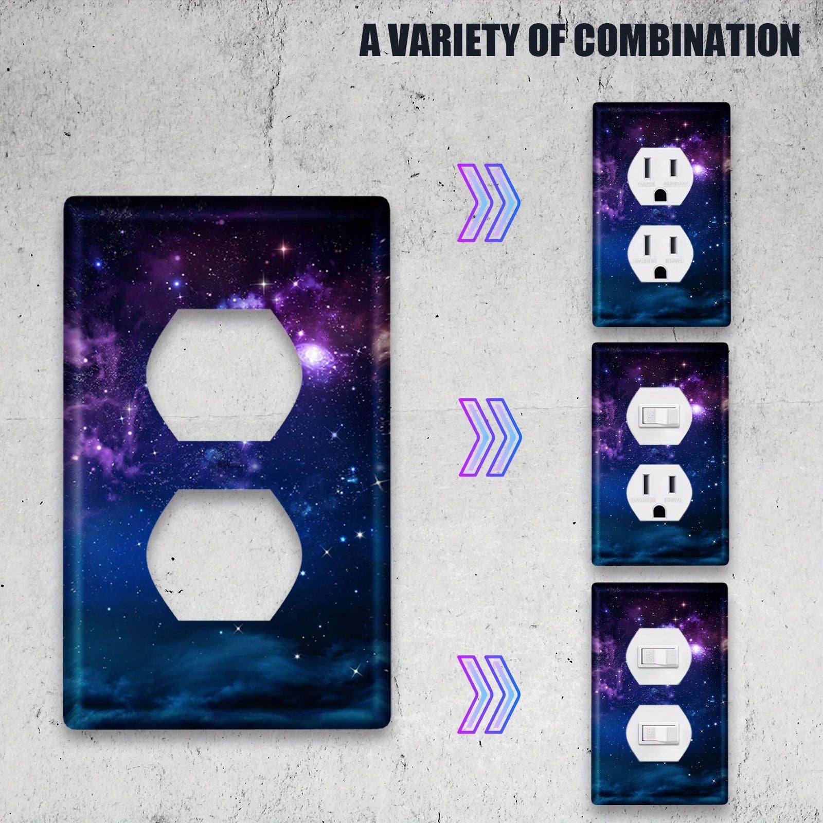 Starry Sky Light Switch Cover Wall Mount Single Rocker No Batteries Needed